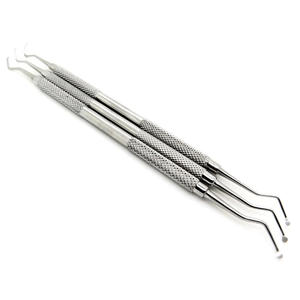 NUEVA EXCAVADORA DENTAL JUEGO DE 3 CUCHARAS RESTAURATIVAS INSTRUMENTOS PREMIUM DE DOBLE EXTREMO - Product Image 1