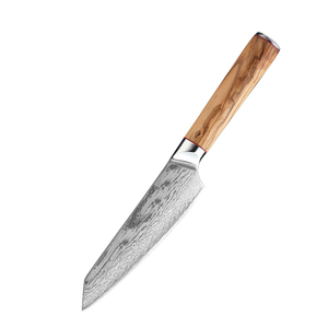 Venta al por mayor de cuchillos de cocina profesional mango de madera de olivo personalizado calidad superior de acero de Damasco cuchillo de Chef OEM ODM servicio - Product Image 1