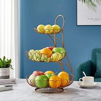 Paniers de fruits en métal multi-usage à trois niveaux Vaisselle de stockage de décoration intérieure durable Option incontournable