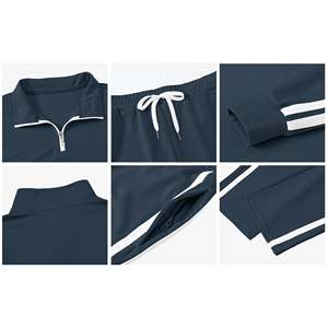 Survêtement pour hommes de haute qualité en Polyester survêtement de luxe Slim Fit survêtement avec pantalon de jogging décontracté 2 pièces costume - Product Image 5