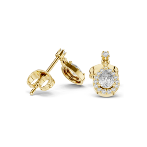 0.484 CT Lab <b>Diamond</b> Teardrop <b>Earrings</b> for Women Pear Halo Design VVS-VS EF Clarity 18KT, 14KT, 10KT Gold & 925 Silver - Product Image 4