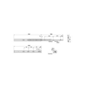 Emuca Full Extension Soft Close cuscinetto a sfera Set Runner 45mm altezza 550mm acciaio zinco lucidi e durevoli diapositive - Product Image 5