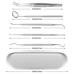 Kit de Exploración Dental, Kit de Instrumentos Dentales, Raspador de Dientes, Espejo Bucal, Sonda, Escalador, Acero Inoxidable, Manual, Certificado CE - Product Image 3