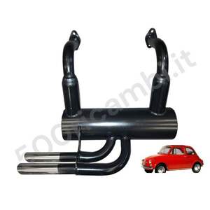 Sistema de Escape Tuning para Fiat 500 F/L EPOCA Marmitta Sportiva, Doble Escape Cromado de 30mm, Abarth Record Monza, Motor 500cc - Product Image 1