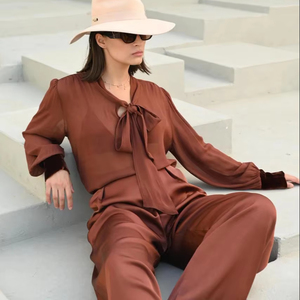 BARE Adultos Verano Elegante Sólido Natural Terciopelo Co-ord Conjunto Silueta suelta Viscosa Satén Seda Terciopelo Hasta el suelo Vestido - Product Image 1