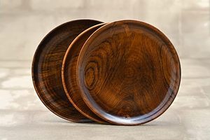 ถาดอาหารเย็นทำด้วยมือสไตล์ญี่ปุ่นถาดอาหารเย็นทำจากไม้เนื้อแข็งเป็นมิตรกับสิ่งแวดล้อมสำหรับเสิร์ฟเค้กผลไม้อาหารของหวานในห้องครัว - Product Image 5