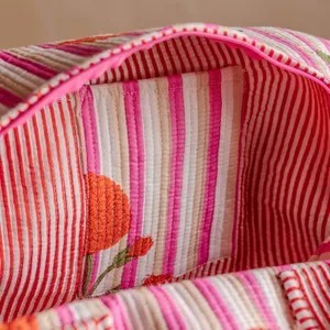 Sac de voyage de week-end en coton sport décontracté de luxe à rayures et à fleurs avec fermeture à glissière - Écologique Durable Grande capacité Tactique - Product Image 3