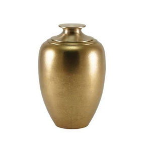 Nouveau design d'urne funéraire artisanale écologique en métal aluminium Décoration de la maison en laiton Décoration florale à feuilles dorées - Product Image 5