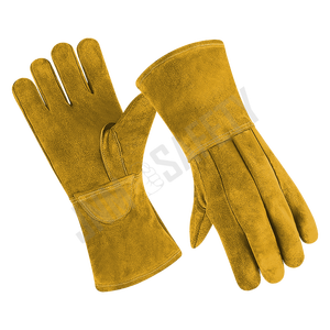 Gants industriels en cuir de vachette fendu sur le côté Gants de soudage résistants à la chaleur Gants de travail en cuir de sécurité - Product Image 4