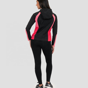 ชุดกางเกงขาสั้น100% กันลมโพลีเอสเตอร์ไนลอนของผู้หญิงชุดเสื้อครอปกันน้ำเสื้อแจ็คเก็ตเสื้อกันลมชุดกางเกงขาสั้นผู้หญิง - Product Image 3