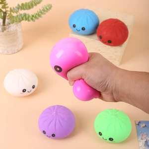 TPR Material Glitter <b>Squishy</b> Dumpling Squeeze Toy Cute Smile Face Stress Relief Fidget Toy with Steamer Box for Kids Adults - Product Image 2