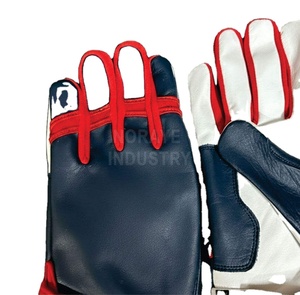 Gants de frappeur professionnels en cuir pour baseball/softball, imperméables, isolés, à doigts entiers, avec sangle de poignet réglable, confortables et souples - Product Image 5