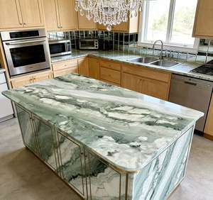 بلاطات رخام أخضر طبيعي عالي الجودة لأسطح العمل، رخام فاخر بجودة عالية حسب الطلب، أفضل رخام أخضر - Product Image 6