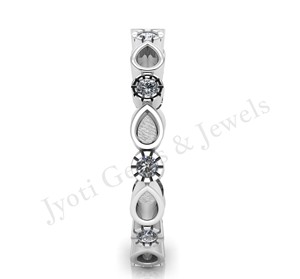 Anillo de boda de Plata de Ley 925 de alta calidad para mujer, banda de media eternidad, recuerdo de resina, hallazgos de joyería chapados - Product Image 6