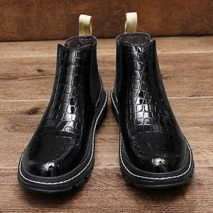 Botas Chelsea de Punto Elástico de Lujo para Hombre, Botines Casuales con Tacón Plano, Antideslizantes, con Diseño Sólido - Product Image 3