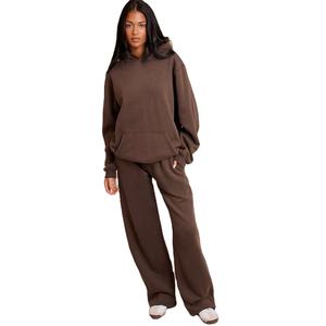 À la mode femmes sweat à capuche surdimensionné épais polaire pull sweat décontracté automne hiver porter Logo personnalisé haut pour femme - Product Image 3