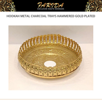Plateaux à charbon et cendriers de luxe Farida égyptiens de haute qualité, accessoires pour chicha, finition miroir, plaqué or martelé