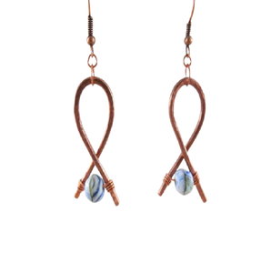 Pendientes de cobre para el Día Mundial DE LA Salud 2006, fabricantes de joyas en Bulgaria, elegantes pendientes geométricos indios al por mayor - Product Image 5