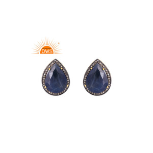 Gemelos de diseñador para hombre para mujer, regalo para ella, gemelos de diamante de zafiro Natural, joyería para mujer, regalo para ella - Product Image 1