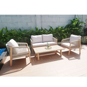 Customized Modern Minimalist Solid Wood Eco-Friendly Sofa <b>Set</b> Coffee Table for Outdoor Use Customizable Color Logo High Quality - Product Image 2