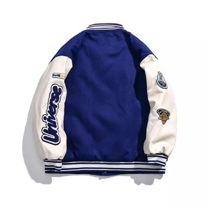 Blouson universitaire en laine pour homme, personnalisé, style streetwear, avec appliques en chenille, type baseball, bomber, hiver, haute qualité, vente en gros - Product Image 3