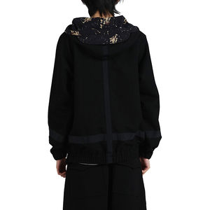 <b>Men's</b> Custom Made Oversized Pullover <b>Hoodie</b> OEM Print Full Zip up 3D Woven Fabric Winter Hooded <b>Sweatshirt</b> - Product Image 2