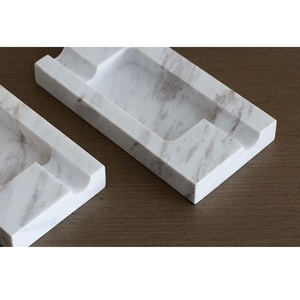 White Marble <b>Ashtray</b> with METAL Accent Lid Modern Smoking Accessory for Luxury Home Decor Sleek Tabletop Design Stylish Durable - Product Image 3