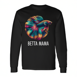 Beta Mama Betta Fish Lover Mom T-shirt promotionnel à manches longues - Product Image 2