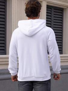 Sudadera con Capucha para Hombre, Básica, Mezcla de Algodón y Poliéster, Felpa, Cálida, Estilo Urbano, Hombros Caídos, Lisa, Ajuste Personalizado - Product Image 4