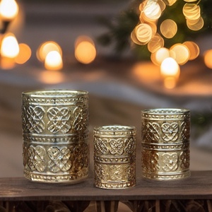 Antiguo hecho a mano Art Deco vidrio 3-5 pulgadas anillo velas votivas decoración única para el hogar para festivales Diwali Navidad Halloween - Product Image 2