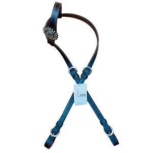 Brida de caballo de cuero genuino occidental marrón de alta calidad con cabezal de logotipo personalizado de liberación rápida para montar a caballo - Product Image 1