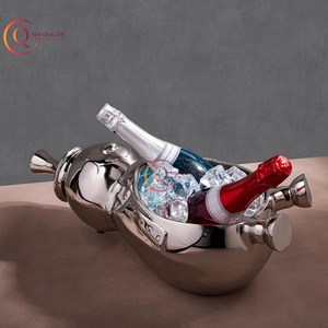 Haute qualité baignoire bonhomme de neige Design métal boisson seaux à glace pour fête boisson vin bière couleur argent acier inoxydable fait à la main - Product Image 5