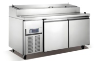 Venta al por mayor Pizza Prep Table chiller Recién llegado Pizza Prep Table Refrigerado de acero inoxidable congelador para tienda de alimentos