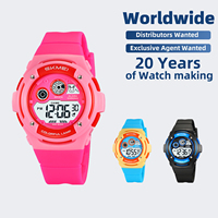 Montre numérique sportive pour enfants Skmei 2430, résistante à l'eau 5 bars, boîtier en ABS, bracelet en gel de silice, minuteur de compte à rebours, pour Noël