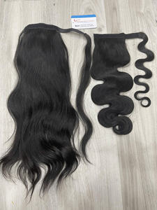 Extensiones de Cabello Natural Liso para Cola de Caballo, Cabello Humano Remy con Clip, Venta al por Mayor - Product Image 2