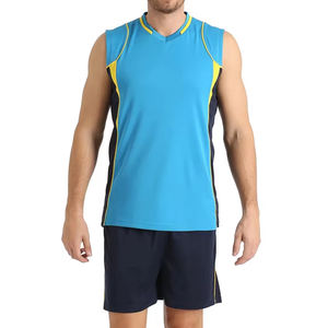 Concevez vos propres ensembles d'uniformes de volley-ball personnalisés en gros avec logo imprimé, 100% polyester, de haute qualité, pour la vente en ligne - Product Image 1