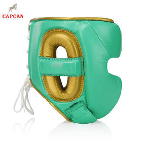 Protège-tête de boxe en cuir avec intérieur lisse, construction durable, rembourrage doux, caractéristiques de sécurité - Product Image 2