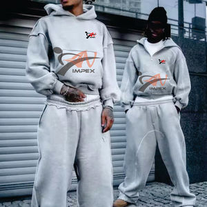 Conjunto de Sudadera con Capucha y Pantalones de Chándal de Felpa Francesa 100% Algodón Grueso Personalizado OEM, Chándal con Cremallera para Hombre - Product Image 2