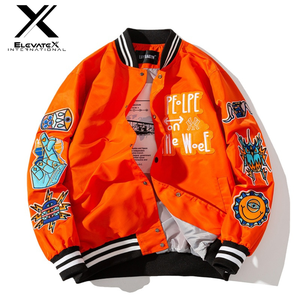 OEM Custom <b>Men's</b> Luxury Canvas Baseball Varsity <b>Jacket</b> New Trend <b>Long</b> Sleeve Breathable Windproof Eco-Friendly Embroidery Winter - Product Image 4
