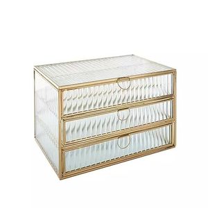 Joyero de cristal de latón decorativo con artesanía artística y materiales ecológicos para regalos sostenibles - Product Image 6