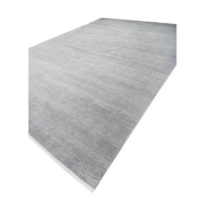 Alfombra Kairos Azul de Lana y Viscosa Anudada a Mano, Color Sólido, Diseño Abstracto para el Hogar, Pasillo, Dormitorio, Rectangular, Diseño de Patchwork SWK-95 - Product Image 2