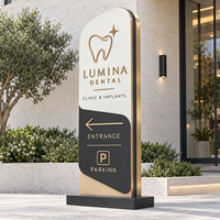 Panneau de signalisation personnalisé pour clinique dentaire, non éclairé, extérieur, logo sur mesure, signalétique sur pied en aluminium pour hôtel et bureau