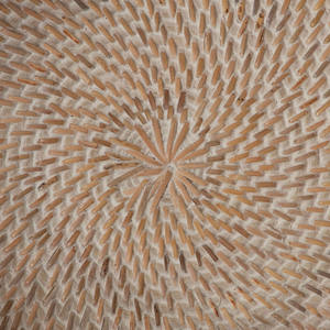 Plateau de service alimentaire en osier naturel fait main de haute qualité, couleur personnalisée, motif floral, finition polie, poignées en forme de coquille Saint-Jacques - Product Image 2