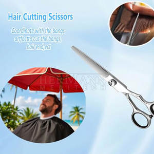 Ciseaux de barbier professionnels, ciseaux à cheveux en acier inoxydable, tranchants, durables, écologiques, légers - Product Image 4