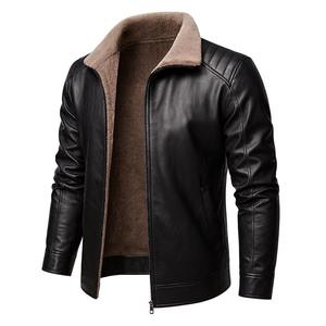 เสื้อแจ็คเก็ตหนังบุขนแกะสำหรับผู้ชาย ฤดูหนาว อุ่นสบาย คอตั้ง สไตล์ไฮสตรีท ด้านหน้าปรับแต่งได้ แห้งเร็ว ระบายอากาศได้ดี - Product Image 6