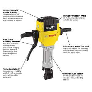 Marteau briseur Brute Breaker 1000 coups par minute, énergie d'impact de 35 pi-lb, contrôle des vibrations, marteaux rotatifs à graissage automatique - Product Image 5