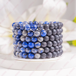 Lapis Lazuli Diffuser <b>Bracelet</b> Peace Shape Premium Quality Aromatherapy <b>Beaded</b> <b>Bracelets</b> for Meditation Everyday And Party Wear - Product Image 1