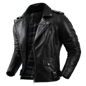 Autumn Fashion Men's Cowhide Leather <b>Jacket</b> High Quality Motor Biker Clothing with Down Wool for Riding Canvas Style-High Street - Product Image 4