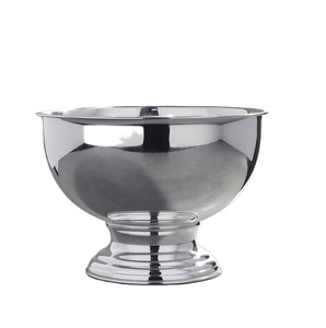 Cuenco de hielo redondo de acero inoxidable Chapado en plata con base para Bar, cuenco y enfriador de vino y champán - Product Image 2