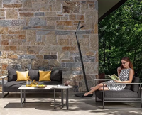 Fauteuil de salon extérieur moderne en aluminium avec table basse, ensemble de fauteuils de patio imperméables, mobilier de jardin antirouille pour l'Australie